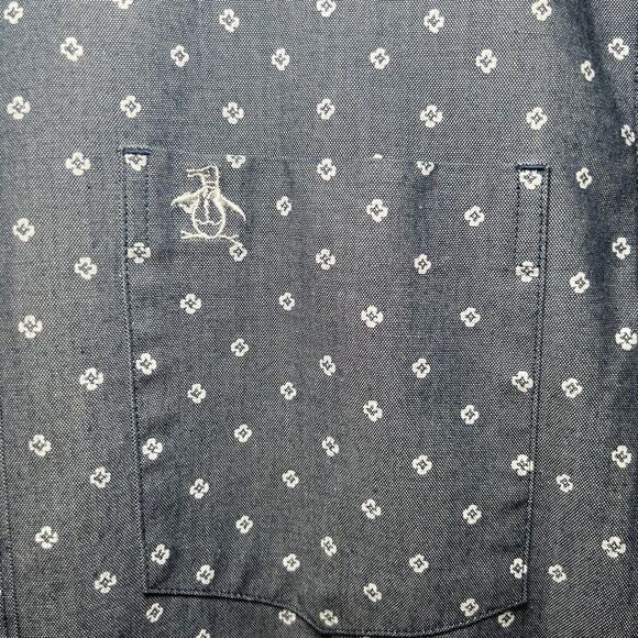 Original Penguin Heritage Slim Fit Button Up Shirt Mens Size S Small Blue Floral - Picture 3 of 9